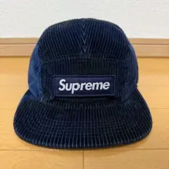 Supreme Camo Corduroy Camp Cap ネイビー 19aw