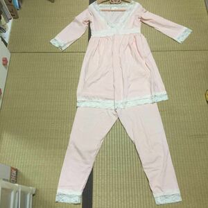 sweet mommy スウィート マミー 妊婦 マタニティ パジャマ ピンク S レース 3点セット