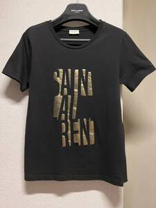 SAINT LAURENT PARIS サンローラン パリ 　 　Tシャツ　　黒　 ロゴ　　XS 　 中古 