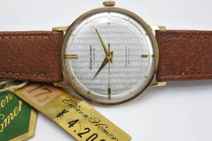 奇跡未使用品稀少文字盤 ☆１９６１年製 シチズン CITIZEN HOMER PARASHOCK １７石 手巻紳士腕時計 自動組立設計最初機種