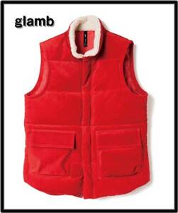 3 新品 ￥31,500+税 【glamb Bruton down vest GB14SM/JKT05 RED グラム ダウンベスト バートン レッド】