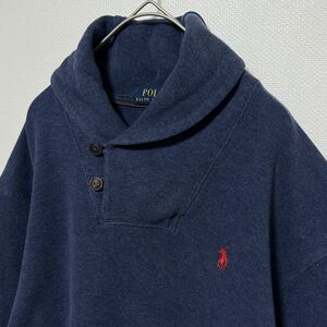 POLO RALPH LAUREN ポロ ラルフ ローレン ショールカラー　コットンセーター　ポニーロゴ刺繍　サイズM