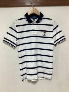 も1326 POLO RALPH LAUREN ラルフローレン ボーダー 半袖ポロシャツ キッズ M (10-12) ポロベアー 