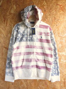 新品☆本物 Mサイズ ポロラルフローレン USA フルジップパーカー スウェット HOODIE 星条旗 RRL SWEAT POLO RALPH LAUREN チャンピオン