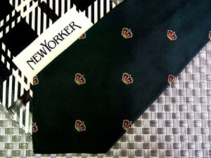 ♪35179D♪状態並品【刺繍 王冠 クラウン 柄】ニューヨーカー【NEWYORKER】ネクタイ