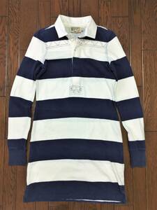 ＲＵＧＢＹ ラグビー ラルフローレン ＲａｌｐｈＬａｕｒｅｎ ボーダー ラガー ワンピース Ｓ 白 紺 ＲＬ