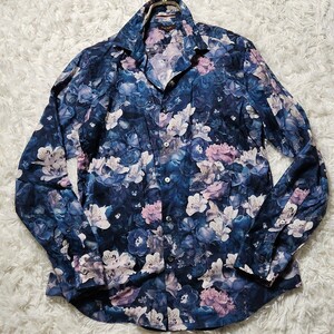 極美品 希少 L相当 Paul SmithCOLLECTION ポールスミス ドレスシャツ 長袖シャツ 花柄 総柄 リバティ 高級感◎ マルチカラー 日本製 