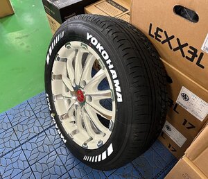 【車検対応】ハイエース200系 17インチ 215/60R17 タイヤホイール4本セット BD12 ヨコハマ パラダ ホワイトレター 新品 サマータイヤ