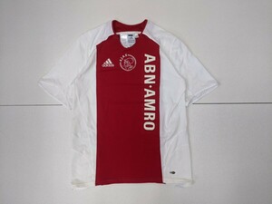 8．アヤックス 05/06 AJAX 00s オールド アディダス デカロゴ サッカー ユニフォーム ゲーム シャツ Y2K メンズO　赤白x704