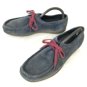 ポルトガル製★Padmore & Barnes ?★ワラビー/デザートブーツ【8/26.5/紺/Navy】スエードレザー/クレープソール/shoes◆pD-143