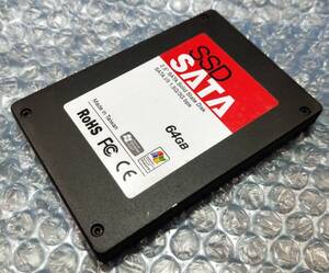 【中古パーツ】2.5 SATA SSD 1台　正常SATAFIRM S5 64GB 使用時間11060H ■SSD3134