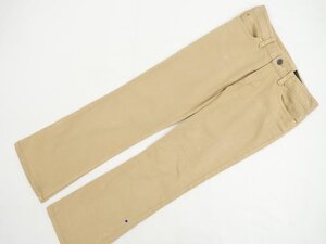 美品 クイーンズコートジーンズ QUEENS COURT JEANS ノータックストレートデニムパンツ 27 ペールオレンジ