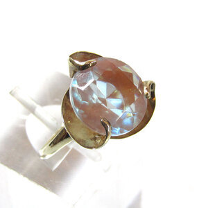 ★Vintage design Saphiret glass K10 WG ring (size13)