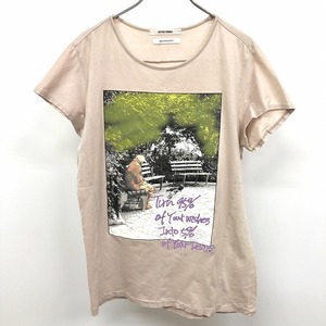 ボイコット×サトルタナカ BOYCOTT × SATORU TANAKA Tシャツ プリント 丸首 半袖 日本製 綿100% 2 ヘザーダークベージュ系 レディース