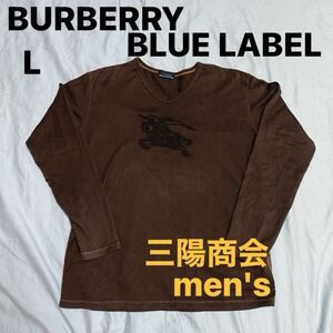 BURBERRY BLUE LABEL バーバリー ロンT 長袖 Tシャツ カットソー Vネック 三陽商会 men