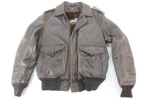 Schott ショット N.Y.C ライナー 付き レザー ジャケット ブルゾン サイズ 38 MADE IN USA ブラウン メンズ 2318-NA