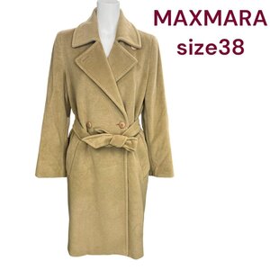 美品　MAXMARA STUDIO ウール、アンゴラ　ロングコート 38　M4J742