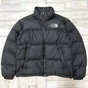 美品 THE NORTH FACE ノースフェイス ダウンジャケット ヌプシ センターロゴ 刺繍ロゴ ND01586 サイズM 700フィル 黒 ブラック