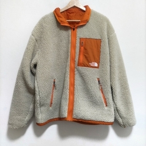 ノースフェイス THE NORTH FACE ブルゾン サイズL - ベージュ×オレンジ メンズ 長袖/リバーシブル/ジップアップ/春/秋 ジャケット