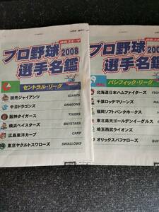 △プロ野球　選手名鑑　2008年　道新スポーツ　