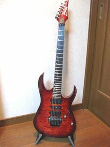 アイバニーズIbanez ＲＧ８７０ＱＭＺ 橙色 赤茶系 中古 新品同様 最落無 イバニーズ RGシリーズ ロッキングトレモロ EdgeZeroⅡ EdgeZero2