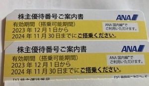 ＡＮＡ株主優待券　2枚セット　有効期間を202４11月30日まで