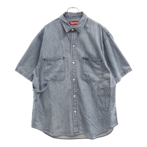 SUPREME シュプリーム 23SS Loose Fit S/S Denim Painter Shirts ルーズフィット 半袖デニムシャツ ペインター ブルー