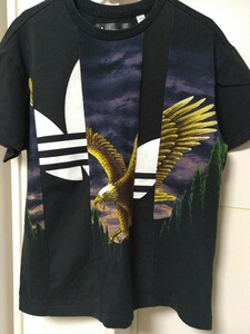 送料無料 adidas originals アディダス オリジナルス 鷲 イーグル 切り替え 半袖Tシャツ L 切り返し ドッキング リメイク バンコク