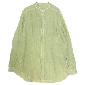 amachi アマチ　Linen Bandcollar Shirts グリーン サイズ:6