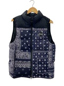 F.C.R.B.(F.C.Real Bristol)◆Bristol/DOWN VEST/M/ナイロン/NVY/総柄/FCBR-222043