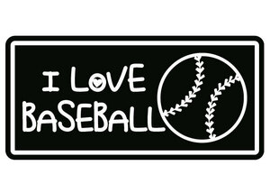 ★☆野球好きな貴方に♪ i love baseball カッティングステッカー (c_r)♪