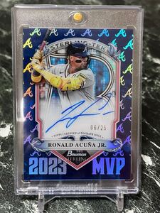 2024 Bowman Starling RONALD ACUNA JR. starling-tek autograph card /25 auto 直書きサイン 2023 mvp