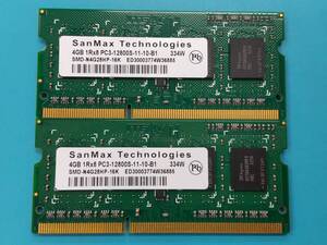 動作確認 SanMax Technologies製 PC3-12800S 1Rx8 4GB×2枚組=8GB 68850010716