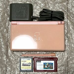 〈状態良好・動作確認済み〉 NDS ニンテンドーDSLite 本体 ノーブルピンク・GBA スーパーマリオブラザーズ・逆転検事2 USG-001 NINTENDO