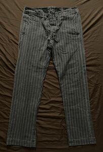 【傑作】美品 RRL STRIPE WORK TROUSER ダブルアールエル ストライプ トラウザー パンツ ラルフローレン 2011年製 31