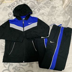 新品★ＮＩＫＥナイキ★ジャージ★上下セット★160★黒×青★パーカ＆パンツ★