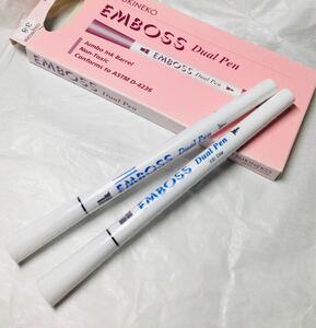 【Pen Spinning】Emboss Dual Pen White ペン回し　エンボスペン　新品　2本セット