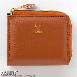 1 95 スヌーピー BROWN SMOOTH COMPACT 財布 送料270円