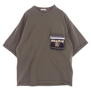 UNDERCOVER アンダーカバー 23AW UP2C4805-1 トライバル フラシ ポケット BIG TEE ビッグ オーバーサイズ Tシャツ カーキ系 2【中古】