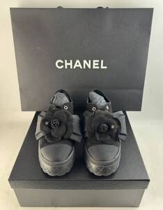 ほぼ未使用品 CHANEL/シャネル シューズ レディース ブラック スエード 37 1/2 G45304 ココマーク ロゴ 美品