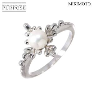 ミキモト MIKIMOTO 11号 リング アコヤ真珠 5.2mm K18 WG ホワイトゴールド 750 パール 指輪 Pearl Ring 90261367