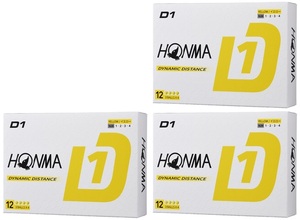 HONMA 本間ゴルフ ボール 2024年モデル D1 3ダースセット イエロー