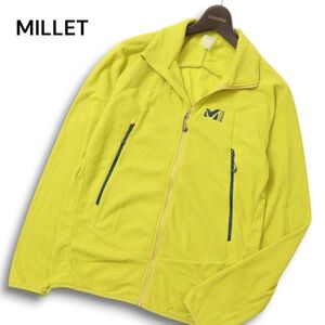 MILLET ミレー 秋冬 ロゴプリント★ POLARTEC フリース ジップ ブルゾン ジャケット Sz.M　メンズ アウトドア 登山 黄色　C4T10265_B#N