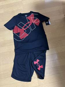 新品 アンダーアーマー　YXL 160cm 155cm 165cm パンツ　半袖Tシャツ　上下セット　短パン　キッズ　ジュニア