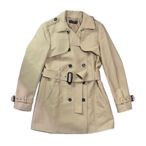 【未使用級】ZARA ギャバジン　トレンチコート　XLサイズ　ベルト　チェーン　希少　日本未発売　ディテールのこだわりがすごい！