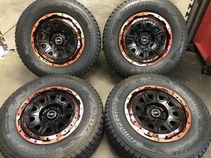 【265/65R17】バリ山20年製ブリヂストンDM-V3 スタッドレスタイヤ【17×7.5J+25 PCD139.7 6H】LMGホイール ４本 150/120系ランクルプラド