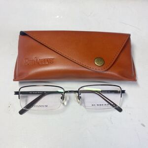 【未使用保管品】Burberry バーバリー BE 1027T 1018 52□18 140 ブラック　チタンフレーム　ケース付　b308236