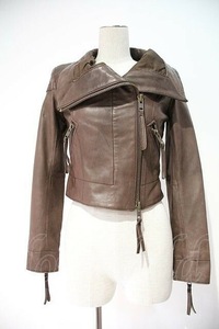 【USED】Vivienne Westwood / 羊革ライダースジャケット2 ブラウン 【中古】 I-24-02-17-011-jc-HD-ZI