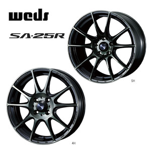 送料無料 ウェッズ WedsSport SA-25R 5J-16 +45 4H-100 (16インチ) 4H100 5J+45【2本セット 新品】