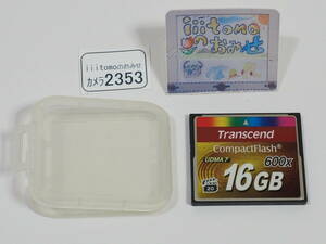 ◆カメラ2353◆ コンパクトフラッシュ（CFカード）16GB　600x（600倍速） Transcend トランセンド Used ～iiitomo～